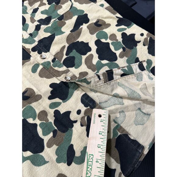 Vintage Prentiss Outdoors Chamois Cotton Shirt Size Medium Camo Outdoors Western - Picture 7 of 12